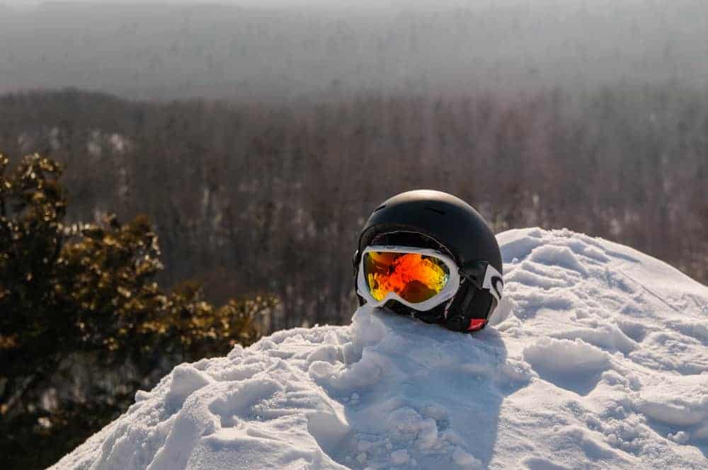 ski helmet with goggles